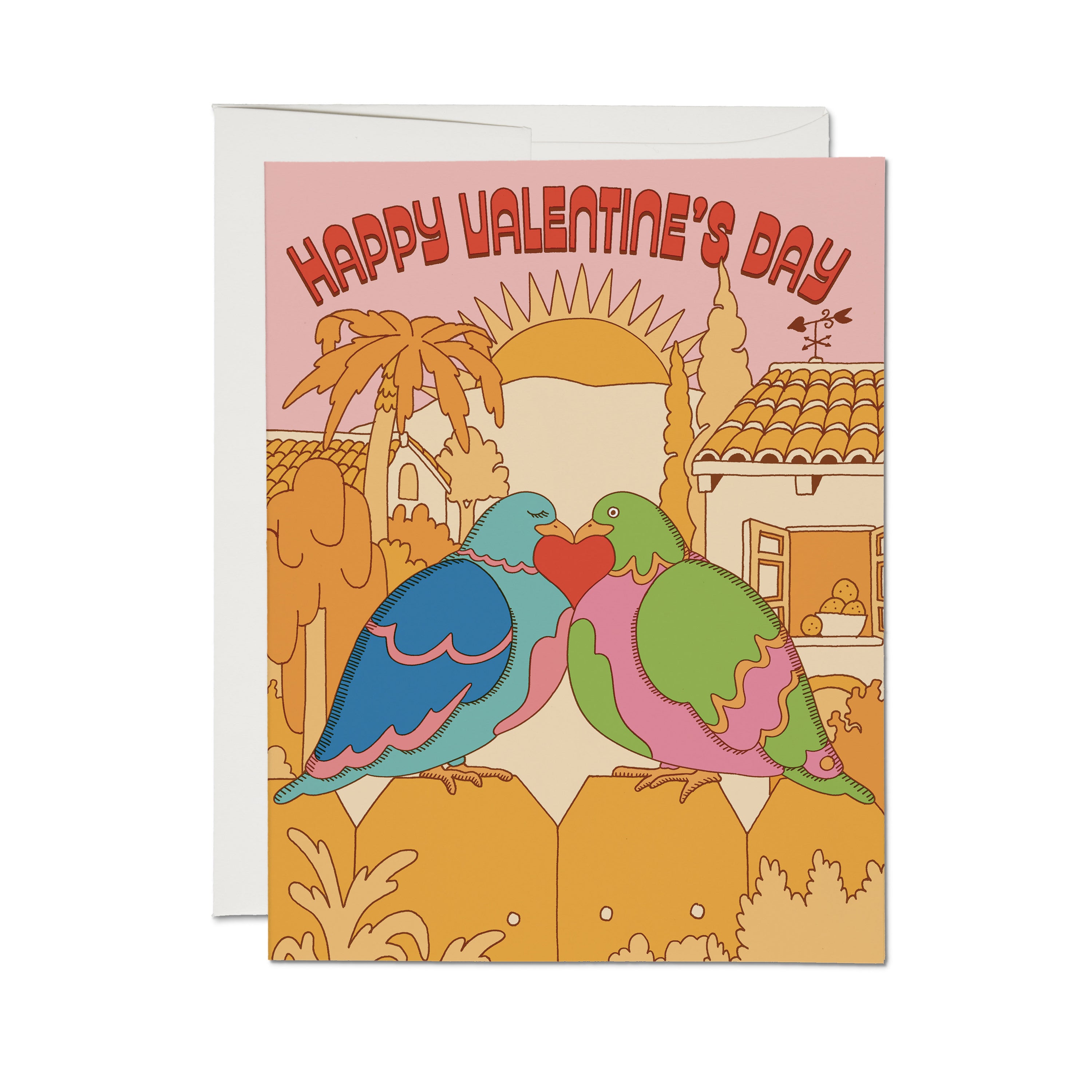 Lovebirds greeting card Single