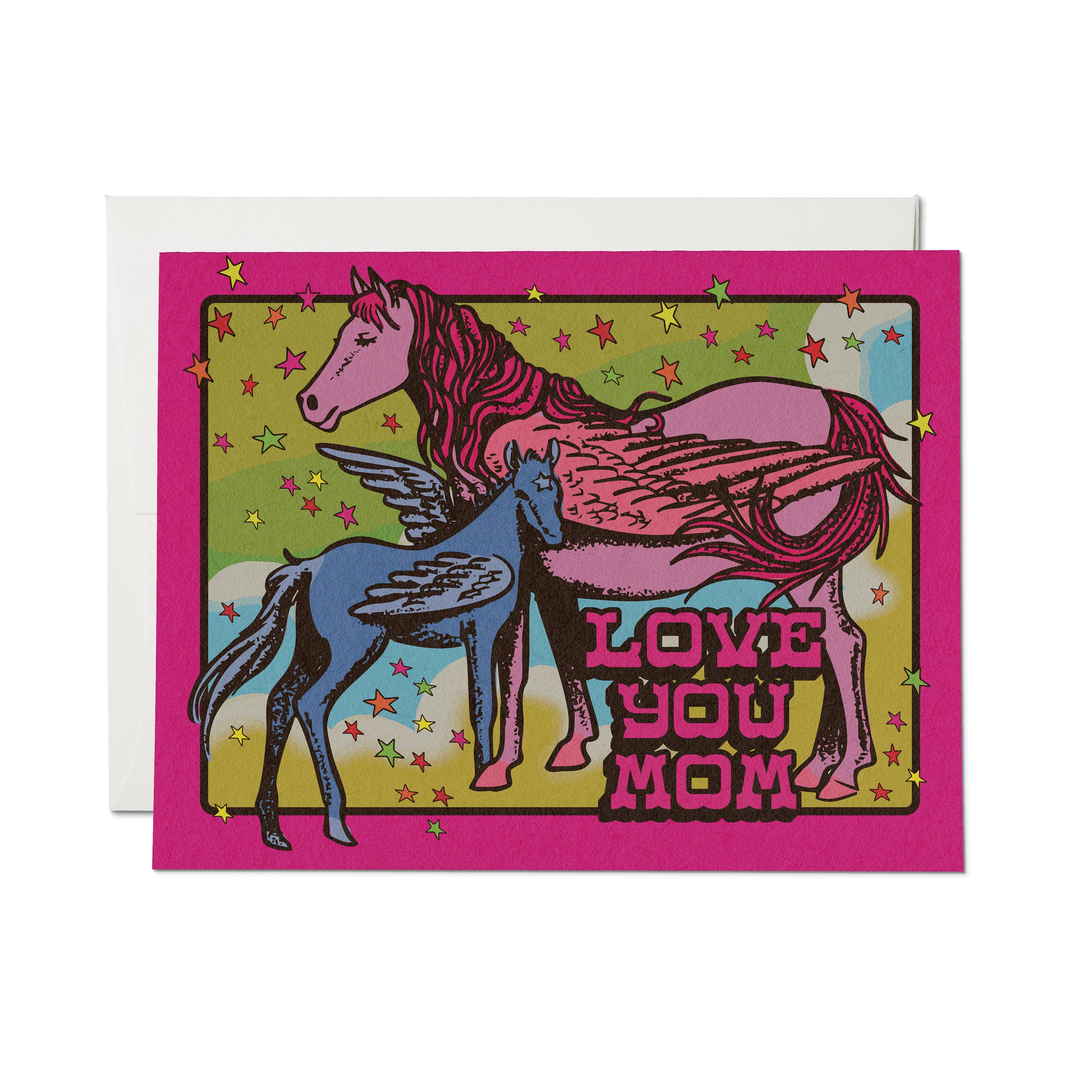 Pegasus Mom greeting card Single