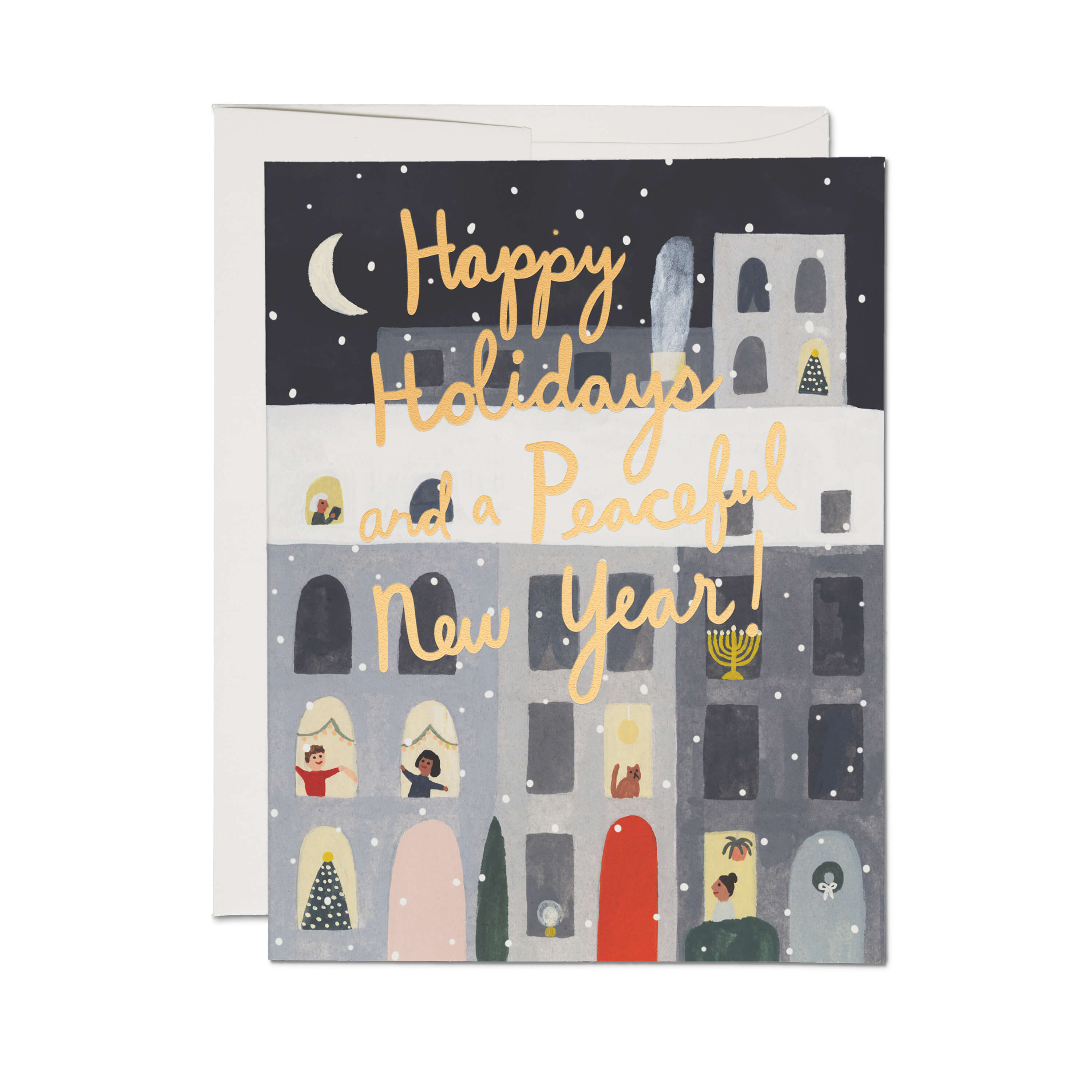 City Snow greeting card Single