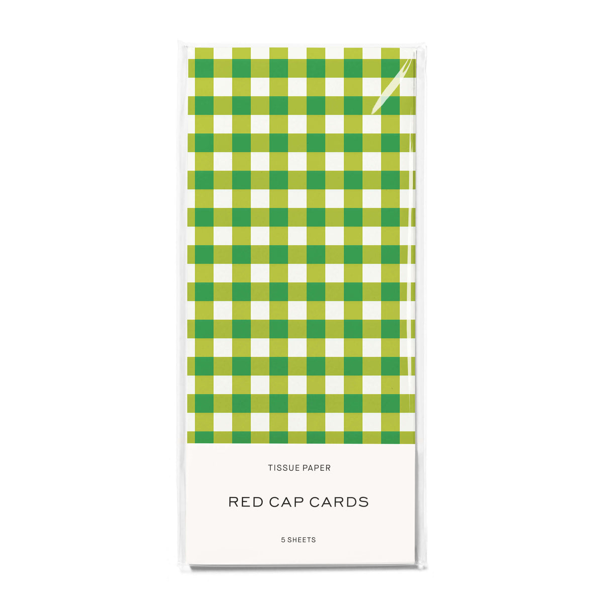 Green Gingham tissue 5 Sheets