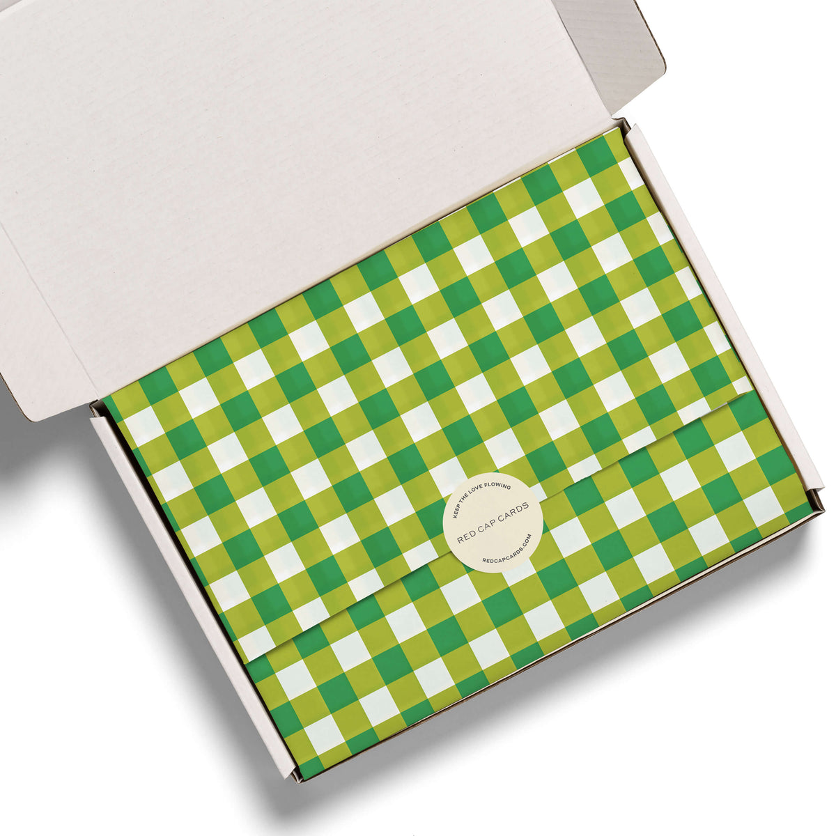 Green Gingham tissue 5 Sheets