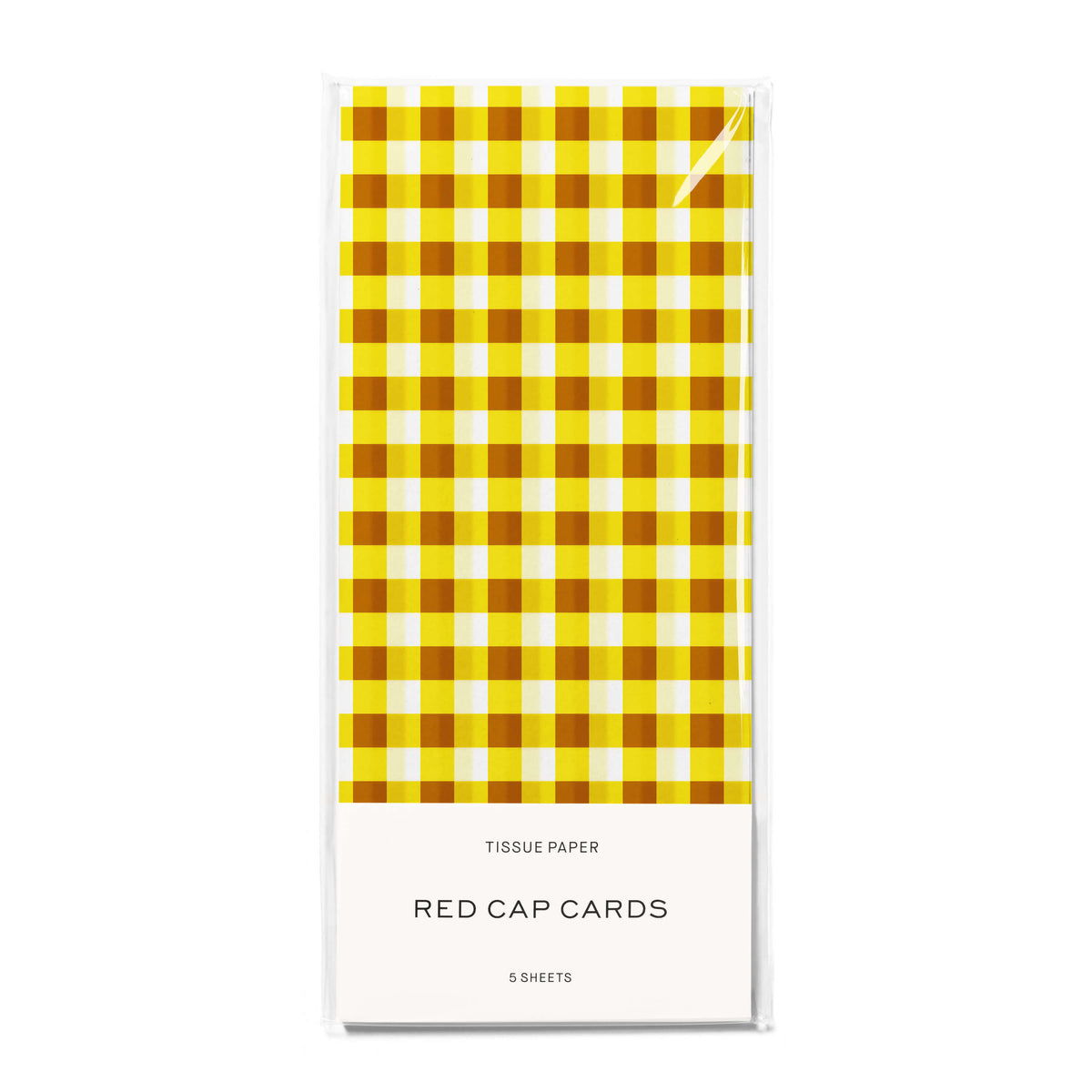 Gold and Yellow Gingham tissue 5 Sheets
